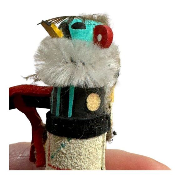 Hand-Painted Kachina Dolls Set Lot of 2 1- Signed R Grey Native Wood Figures SEE - Picture 11 of 16